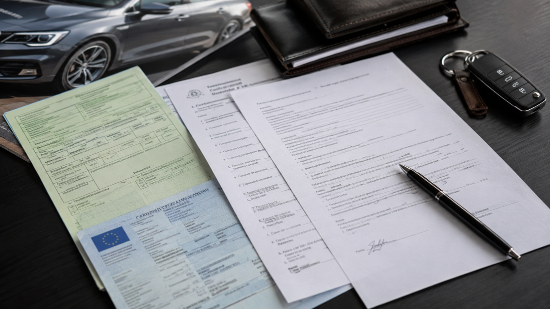 Documents automobiles européens, contrat de vente et clés à vérifier avant achat